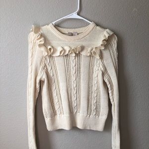 H&M Cream Ruffle Sweater